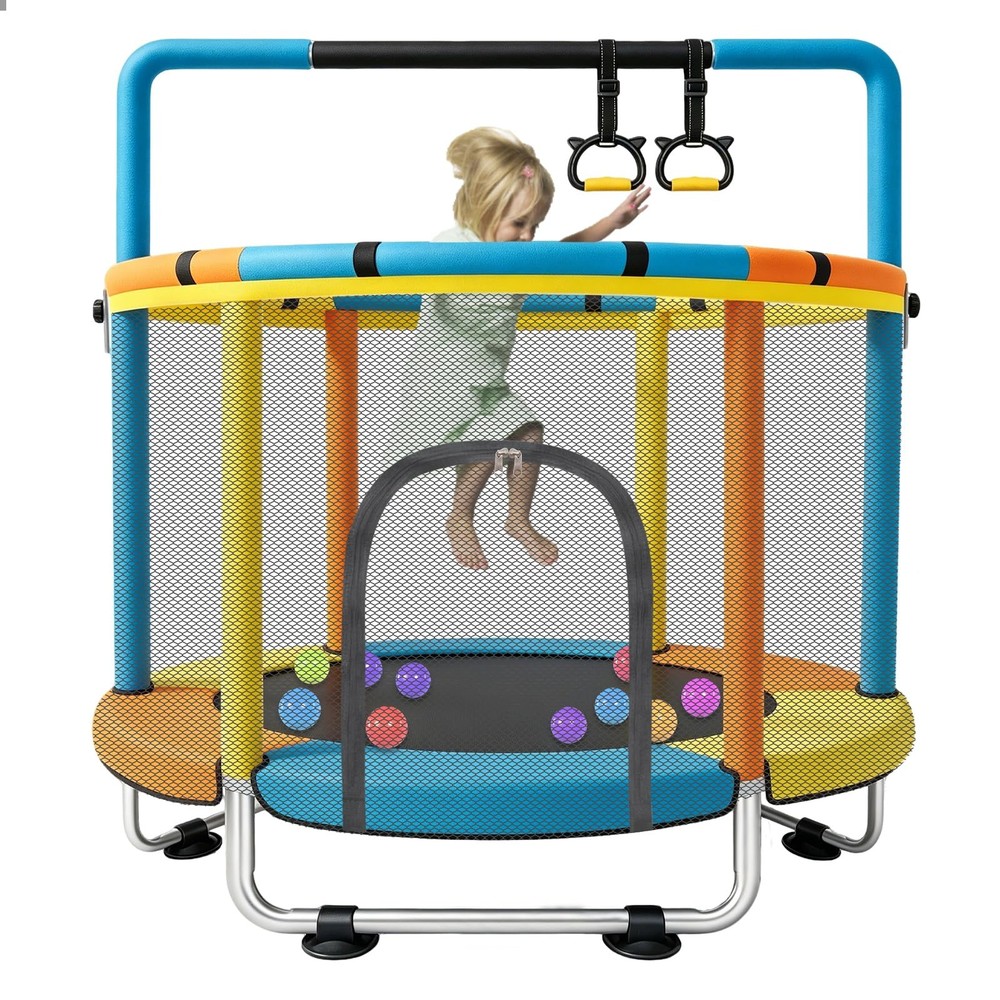 Toddler Trampoline 55 Inch Safety Net Gymnastics Bar