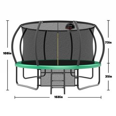 14ft Recreational Trampolines with Ladder ASTM Approval Adults Kids Trampoline