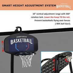 Basketball Hoop for Trampoline, Fits Straight