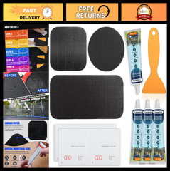 Trampoline Repair Kit – 3 Patch Sizes for Mat Tears & Holes + Ground Stakes