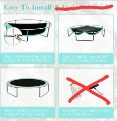 Trampoline Replacement Mat Fit 14 Ft round Trampoline with 72 V-Rings (MAT ONLY)