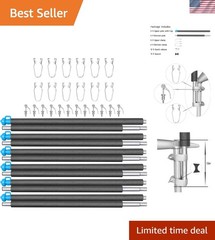Universal Trampoline Replacement Enclosure Poles with Clamp and Hardware