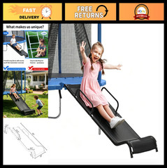 Universal Trampoline Slide 60″ x 20″ with Safety Ladder & Handles – Kids Fun!