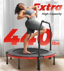 Indoor Rebounder Trampoline 48 Inch with Foam Pad for Comfortable Jumping