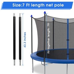 1 Lower, 1 Upper Trampoline Replacement Poles, Fit for 10′-16′ Trampoline Frame,