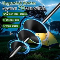 Ground Anchors 8 Pack, Heavy Duty 3 Inch Blades – Strong Wind Resistant