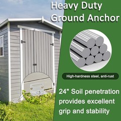 24” Mobile Home Anchors, Set of 4 Ground Anchors Screw in with Brackets and …