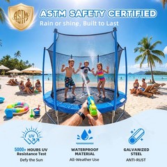 Weyride 8FT Trampoline for 4-5 Kids, 800 lbs Max Weight, ASTM F381