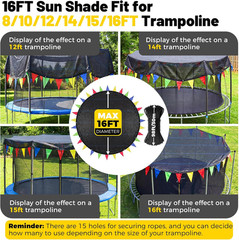 2026 Upgraded round Trampoline Shade Cover, 4Lbs Heavy Duty Cover Accessories fo