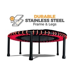 48″ Mini Fitness Trampoline & Rebounder Exercise Equipment, Red (Open Box)