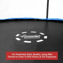 14ft BouncePro Trampoline with Safety Net Lights Rust-Resistant Frame Kids Party
