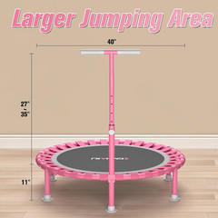 Foldable Mini Trampoline, 40″ Rebounder Trampoline for Adults & Kids, 450Lbs Cap