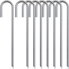 J Hook Rebar Stakes 16 Inch, J Hook Ground Stakes (8 Pack) for Christmas Deco…