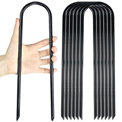 Heavy Duty 12 Inch U-Shaped Wind Stakes for Trampolines, Tents, Soccer Goals (6)