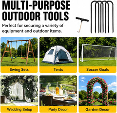 Trampoline Stakes Anchors High Wind Heavy Duty Tent Stakes 12 Inch Ground Anchor