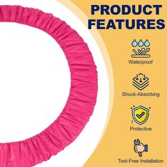 Trampolines Spring Cover 6 Holes Trampolines Replacement Cover 32″ & Rose Red