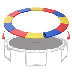 12FT Trampoline Spring Cover w/Split Design Waterproof Surface EPE Foam Padding
