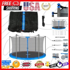 Trampoline Replacement Safety Enclosure Net for 6 Straight Poles Round Frame …
