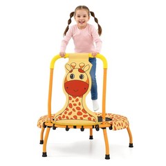 Mini Trampoline w/Foam Padded Handle & Safety Padded Cover for 3+ Years Old Kids