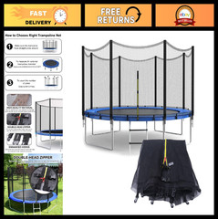 Trampoline Safety Net Replacement for 4FT to 16FT Garden Trampolines – Kids Prot