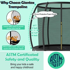 8FT 10FT 12FT Recreational Trampoline with Enclosure Net Combo Bounce Outdoor
