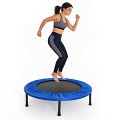 40″ Fitness Trampoline Rebounder with Adjustable Foam Handle – Home Exercise Equ
