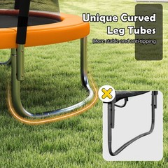Outdoor Trampoline w/Safety Enclosure Net and Anti-Rust Galvanized Steel Frame