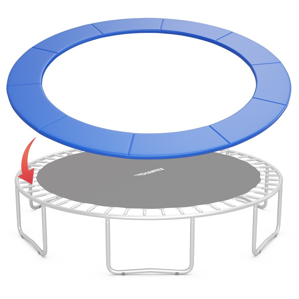 12FT Trampoline Replacement Safety Pad Bounce Frame Waterproof Spring Cover Blue
