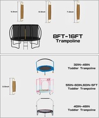20-Pack 5.5″ Replacement Trampoline Springs & T-Hooks Included