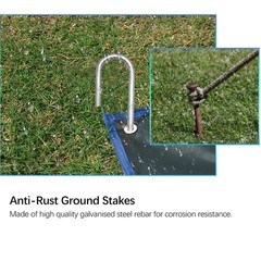 Metal Rebar Stakes 12″ Long 1/4″ Rust Proof Coated Steel – Heavy Duty Ground