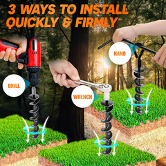 [Premium] 4 Pack Ground Anchors with Power Nut Driver Drill Bit, Ground Anchors
