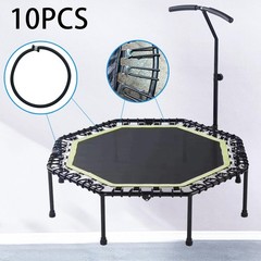 10 PCS Trampoline Elastic Rope High Jump Bungee Cord Aluminum Buckle Black